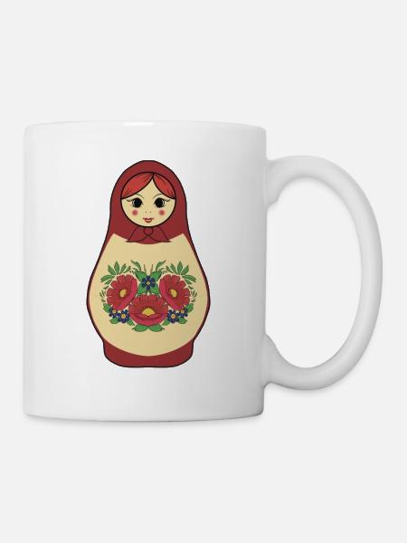 Matroschka Illustration - Tasse - Weiß