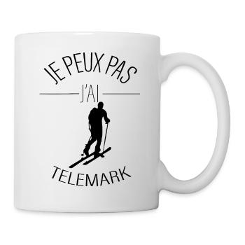 Je peux pas j'ai télémark - j'peux pas j'ai télém - Mug blanc - blanc - Droite