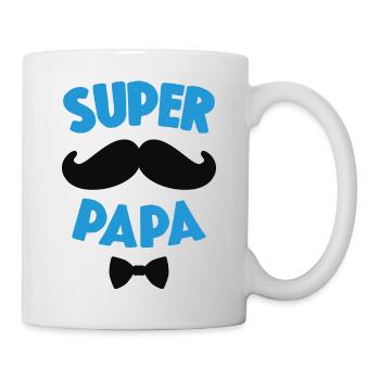 Super Papa Moustache Cadeau Fête Des Pères - Mug blanc - blanc - Droite