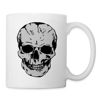 head of death skull halloween - Mug - white - Right