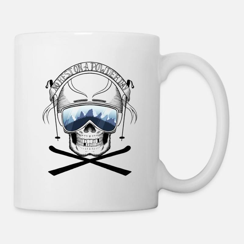 Pas de repos un jour de poudreuse - Mug blanc - blanc