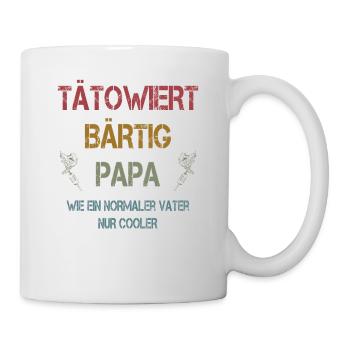 Tätowiert Papa Bärtig - Tasse - Weiß - Rechts