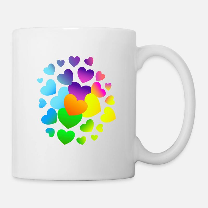 Cœur Cœur beaucoup de cœurs - Mug blanc - blanc