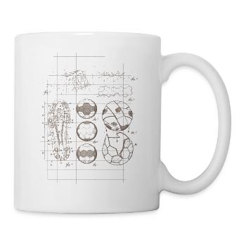 blueprint fussball fussballschuhe braun vintage - Tasse - Weiß - Rechts