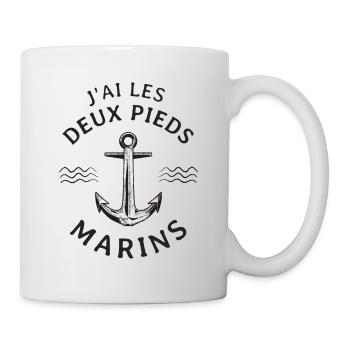 J'AI LES DEUX PIEDS MARINS - Mug blanc - blanc - Droite
