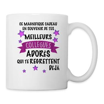 Collegues humour départ retraite - Mug blanc - blanc - Droite