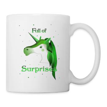 unicorn surprises green unicorn - Tasse - Weiß - Rechts