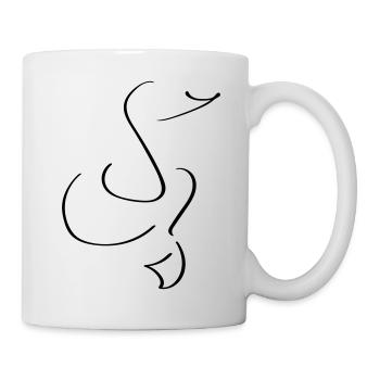 Duck Line Art - Minimalist - Mug - white - Right