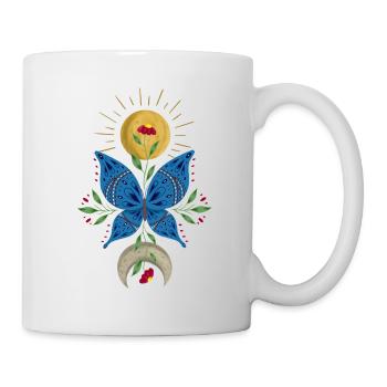 Papillon bleu | Soleil et Lune | Nature - Mug blanc - blanc - Droite