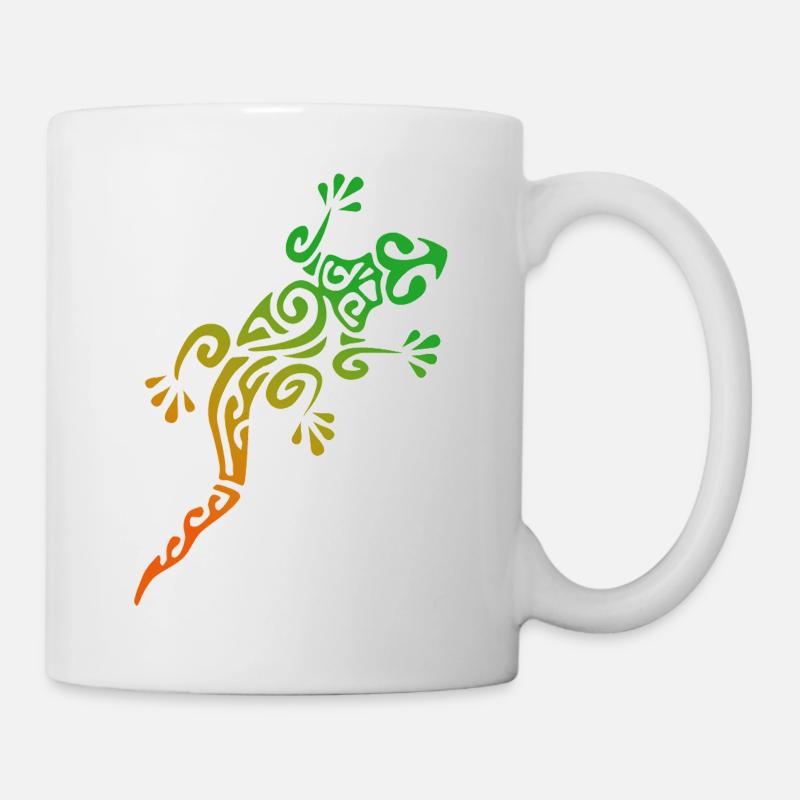 LÉZARD POLYNÉSIEN - collection tribale - Mug blanc - blanc