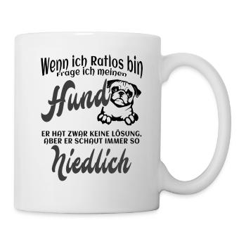 Frage ich meinen Hund - Tasse - Weiß - Rechts