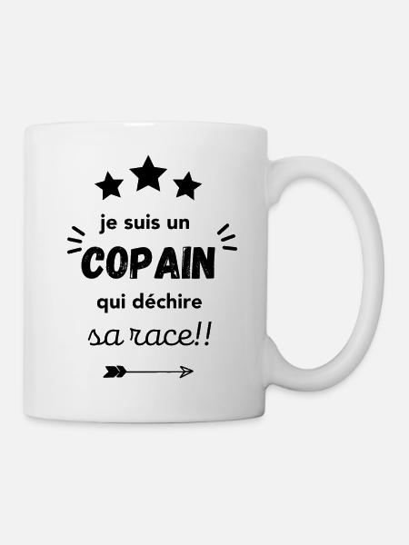 je suis un copain qui déchire sa race - Mug blanc - blanc