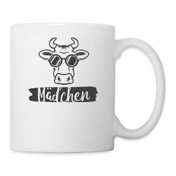 Ein Mädchen liebt Kühe - Tasse - Weiß - Rechts