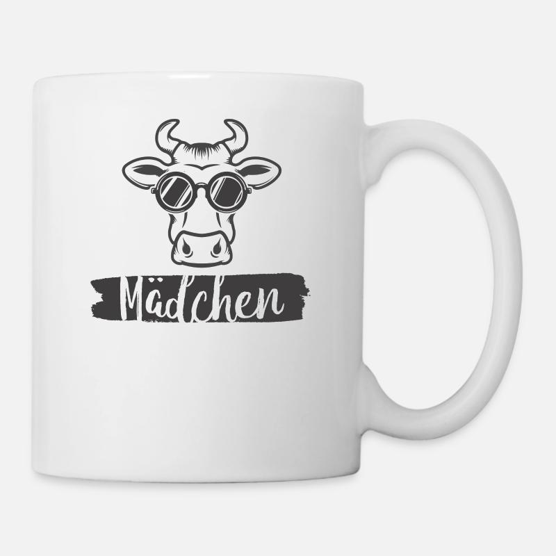 Ein Mädchen liebt Kühe - Tasse - Weiß