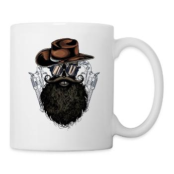 pistol revolver gun six shots 6 skull - Mug - white - Right