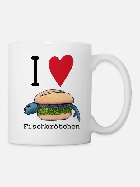 I love Fischbrötchen - Tasse - Weiß
