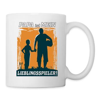 Papa ist mein Lieblingsspieler zum Vatertag - Tasse - Weiß - Rechts