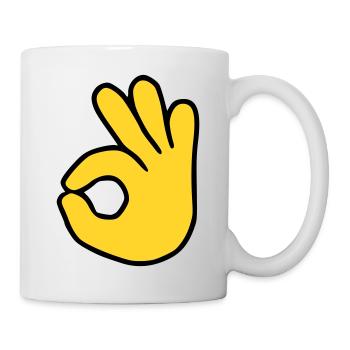Emoji Ok Couleur de l’esquisse - Mug blanc - blanc - Droite