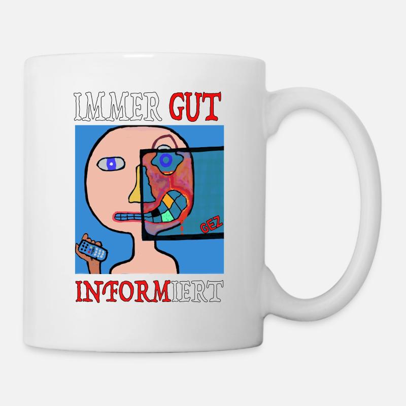 Color-Head "immer gut informiert" - Tasse - Weiß