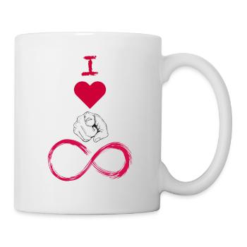 I love YOU infinite mit finger - Tasse - Weiß - Rechts