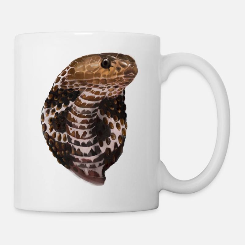 Cobra dans des couleurs réalistes et naturelles - Mug blanc - blanc