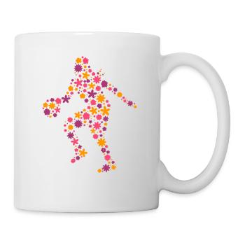 Basketballerin Basketball Spielerin Mädchen Blumen - Tasse - Weiß - Rechts