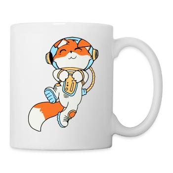 Mignon renard de dessin animé en astronaute dans l’espace - Mug blanc - blanc - Droite