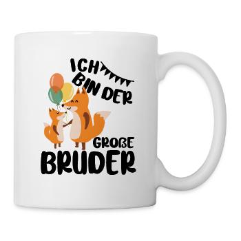 Geschwister Ich Bin Der Grosse Bruder Füchse - Tasse - Weiß - Rechts