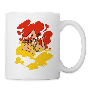 Drapeau de la Sicile Italie Palerme Trinacria Italia - Mug blanc - blanc - Droite