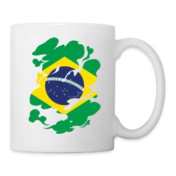 Brazil Flag Brazilian Flag South America - Mug - white - Right