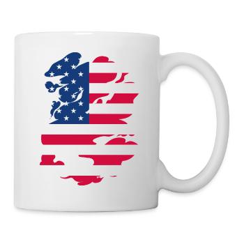 USA Flagge Amerika Fahne Stars & Stripes Patriot - Tasse - Weiß - Rechts