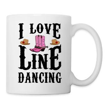 I Love Line Dancing Line Dance Country Musik - Tasse - Weiß - Rechts