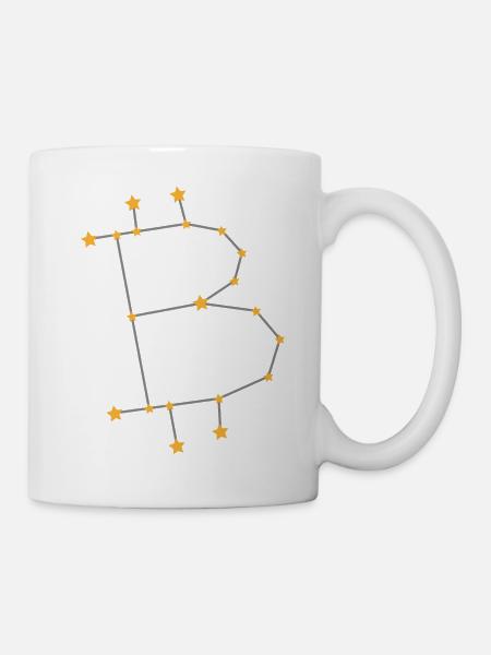 Sternzeichen Bitcoin BTC Gold - Tasse - Weiß