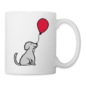 Luftballon Hund cool sitzend - Tasse - Weiß - Rechts