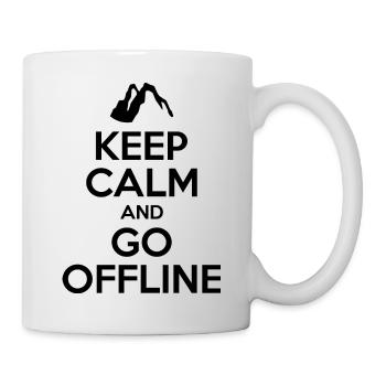 Keep Calm And Go Offline. Wandern Design - Tasse - Weiß - Rechts