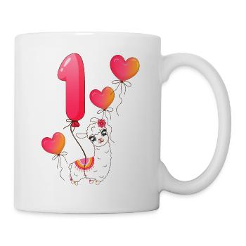 Alpaga 1er anniversaire - Mug blanc - blanc - Droite