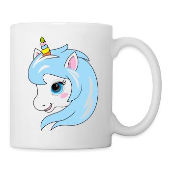 Portrait of a cute smiling unicorn - Mug - white - Right