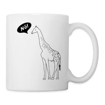 Nö mit Giraffe lustiger Comic für Neinsager - Tasse - Weiß - Rechts