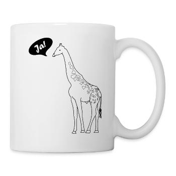 Ja mit Giraffe lustiger Comic für Ja-Sager - Tasse - Weiß - Rechts