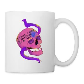 Ich glaube, ich habe einen Dackel im Kopf. - Tasse - Weiß - Rechts