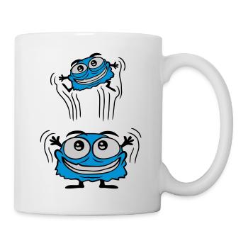 Papa Monster throws child - Mug - white - Right