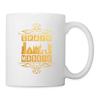 Madrid Espagne Ville Skyline Ornement Or Amour - Mug blanc - blanc - Droite
