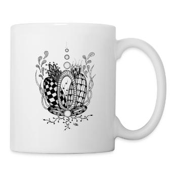 Tangle Type: Floral Design with Geometric Shape - Mug - white - Right