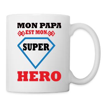 Mon papa est mon super hero - Mug blanc - blanc - Droite