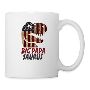 Patriotic Big papa Dinosaur - Mug - white - Right