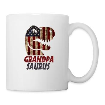 Patriotic Grandpa Dinosaur - Tasse - Weiß - Rechts
