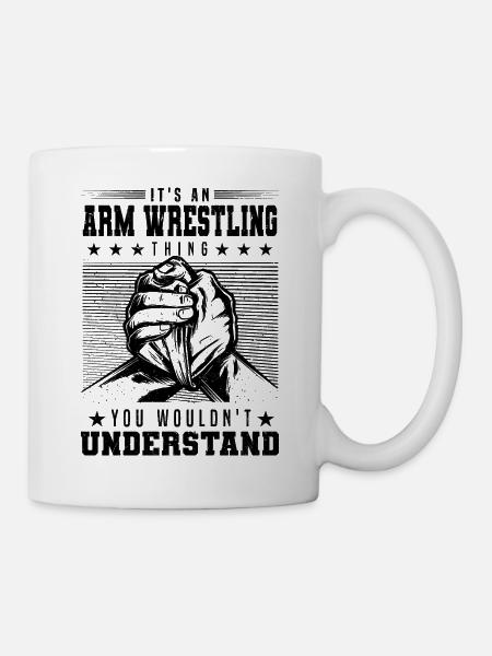Armdrücker - Tasse - Weiß