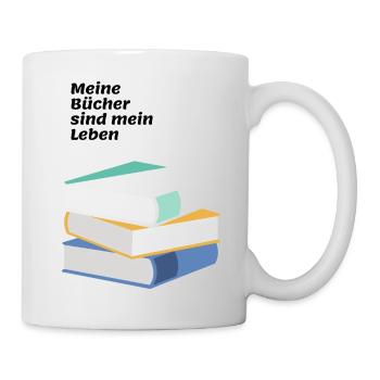 Bücher und Leben - Tasse - Weiß - Rechts