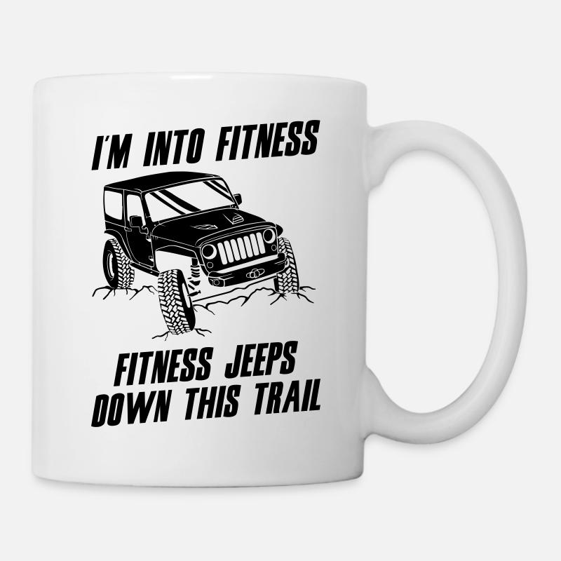 Fitness Jeeps Down This Trail - Tasse - Weiß
