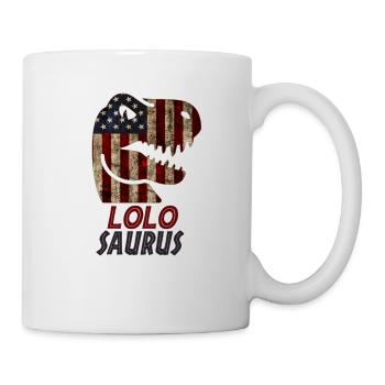 Dinosaure patriotique Lolo - Mug blanc - blanc - Droite